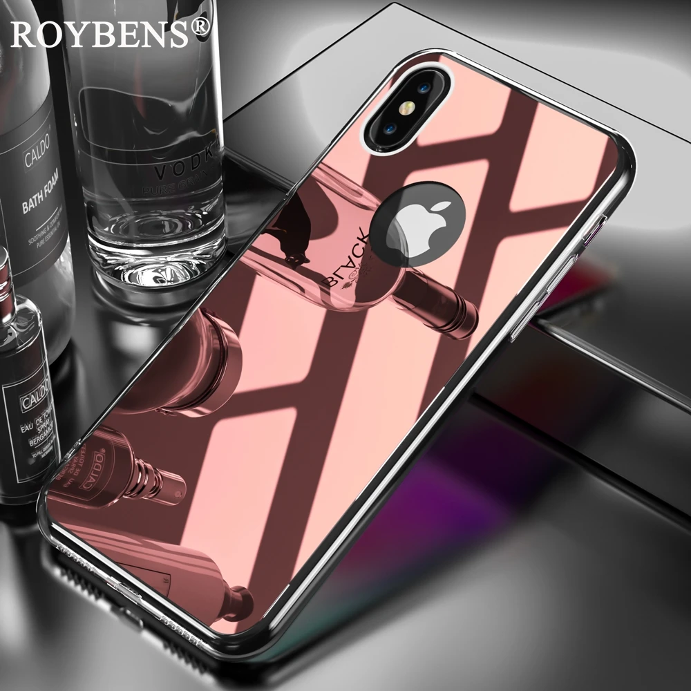 

For iPhone X 6 6S 7 8 Plus Case Luxury Ultra Thin Mirror Phone Cases For iPhone X 10 5 5S SE Soft TPU Rugged Hybrid Armor Cover