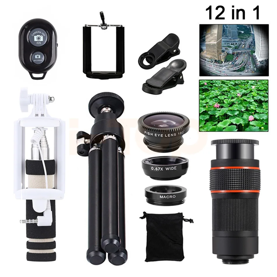 2017 Camera lentes Kit 8X Telephoto Zoom Lenses For Xiaomi redmi 2 3 4 Samsung Microscope Fish
