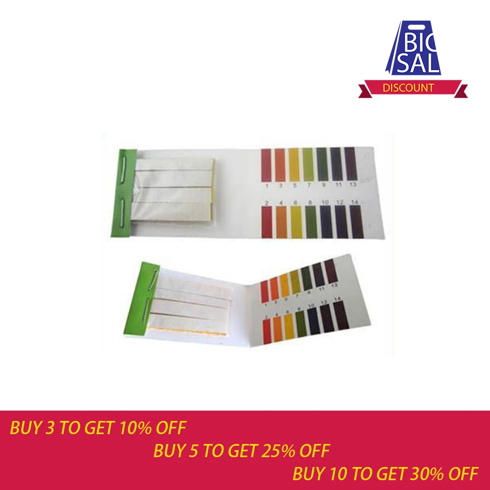 

5pack/lot Litmus Testing Kit Strips Full Range pH 1-14 Test Tester Paper Indicator Analysis Instruments