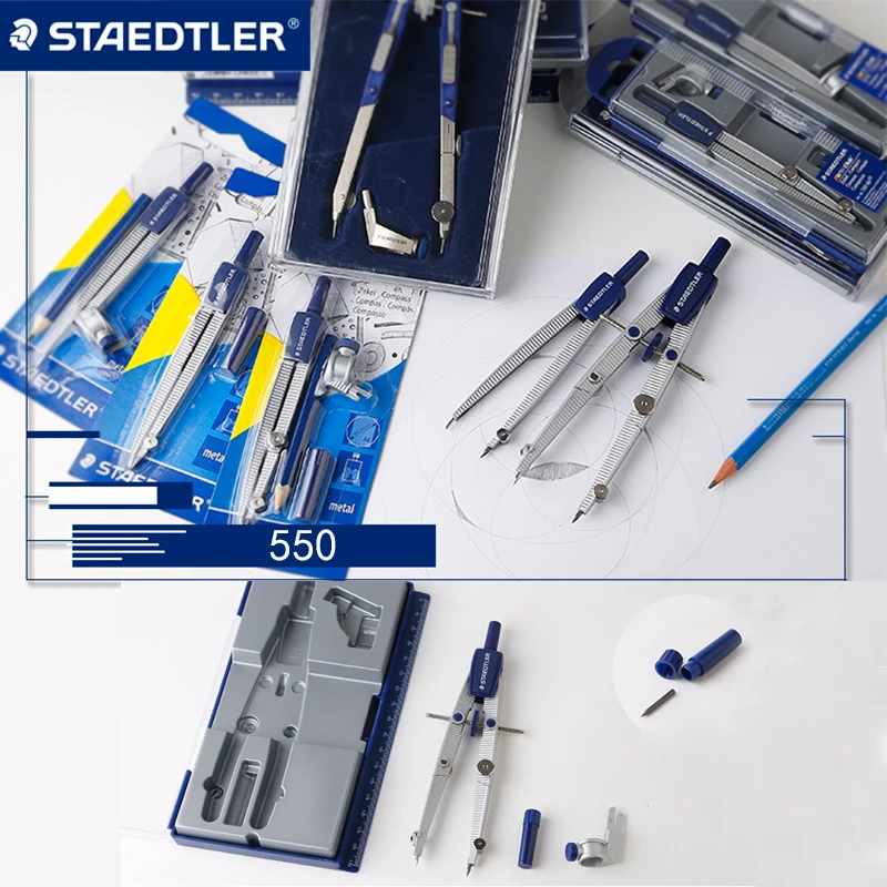 Staedtler 550 компасы циркули для школьников для дизайна деревянный карандаш лайнер и Карандаш свинец применимые канцелярские принадлежности