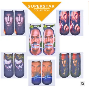

2018 New Promotion Cotton Harajuku Style Popular Cartoon Characters Stereoscopic 3d Printing Socks Star