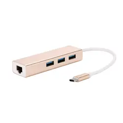 Тип C USB 3,1 хаб 3 Порты RJ45 сети с USB-C к Ethernet адаптер 2018 Новый A20