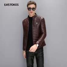 Мужские пуховики на утином пуху, зимние мужские Куртки из искусственной кожи, Мужская зимняя верхняя одежда, мужские пуховики, большие размеры