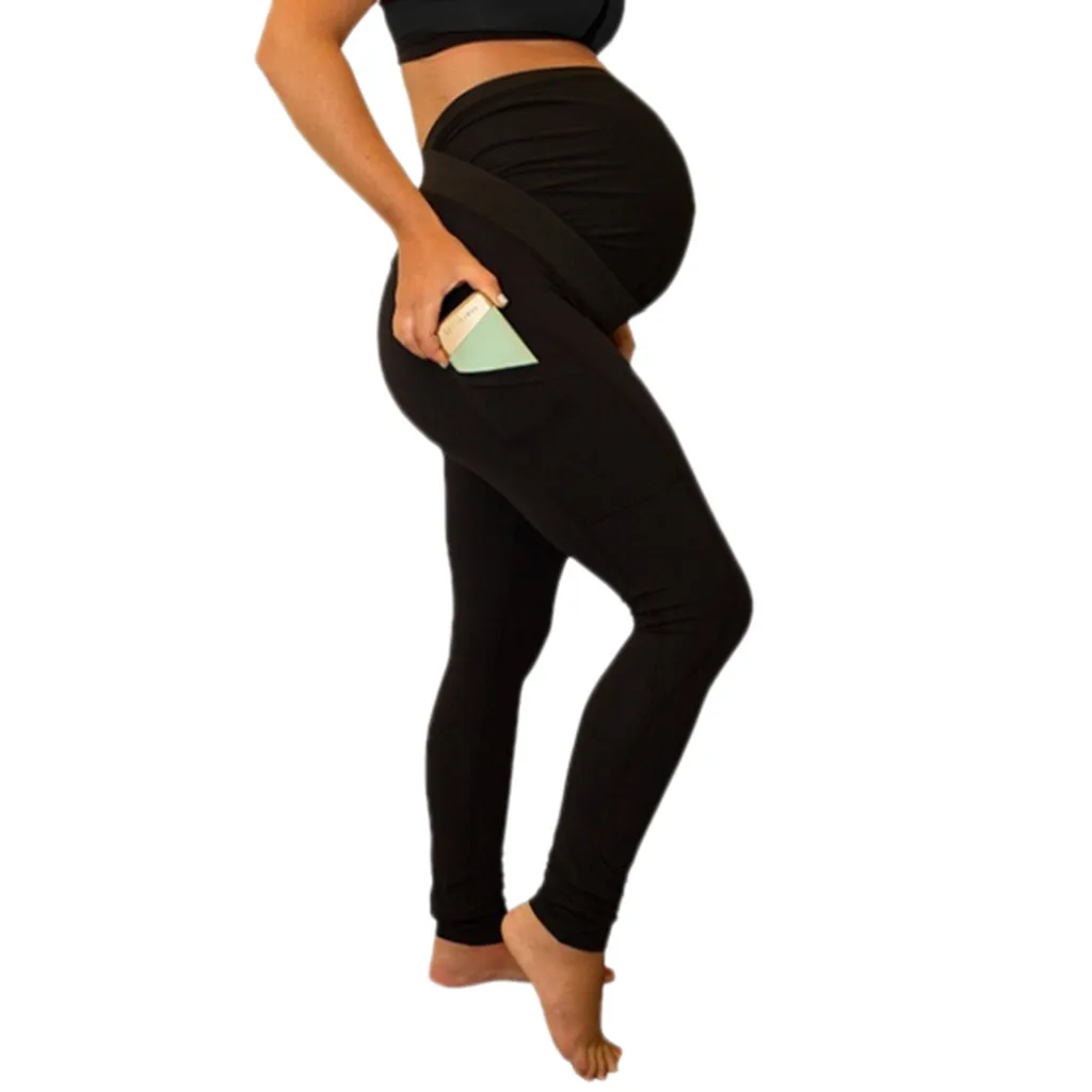 

MUQGEW Women's Maternity Leggings Seamless Yoga Pants Stretch Pregnancy Trousers for pregnant women clothes #30