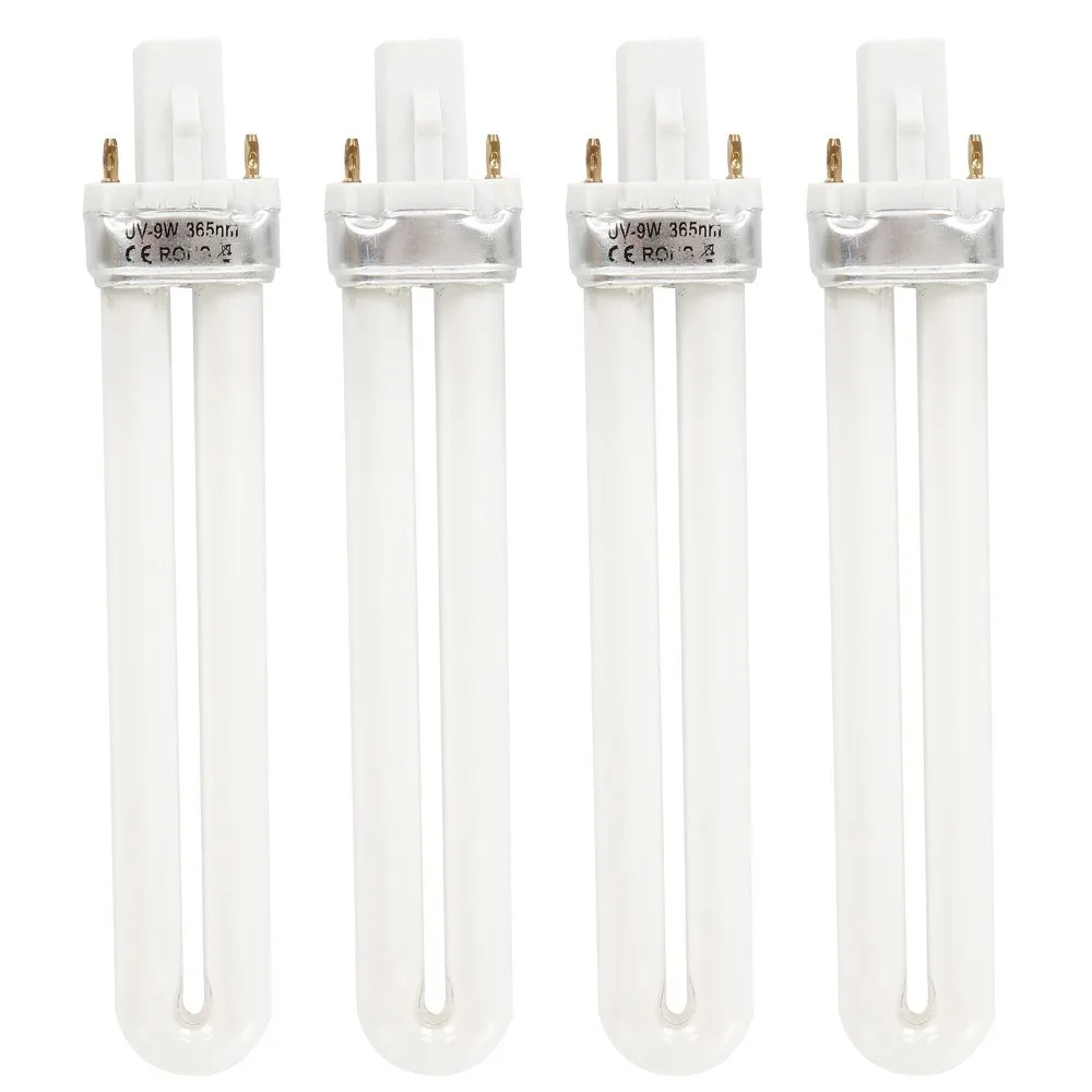 

MAKARTT 4Pcs/Lot 9W UV Lamp Tubes Professional U shaped Nail Art supply for Nail Dryer UV Lamp Gel Curing UV E0197