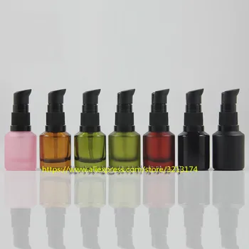 

wholesale 15ml glass lotion bottle with black pump. lotion hand wash Shampoo moisturizer facial water Refillable bottle