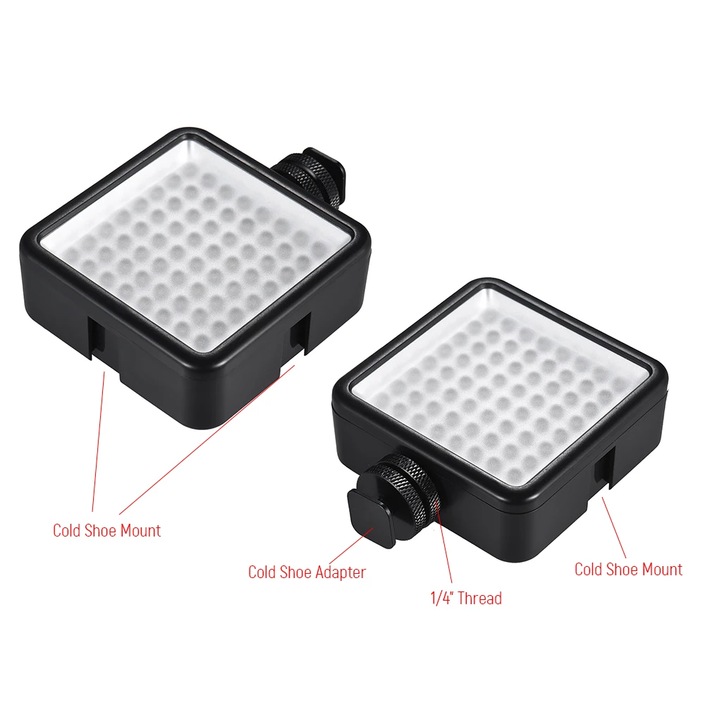 Andoer 64LED On Camera Mini LED Light Panel Lamp Dimmable Camcorder Video Lighting for Canon Nikon Sony Panasonic Olympus Godox