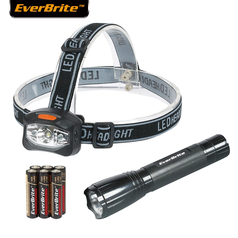 

Everbrite Flashlight headlamp set Outdoor Camping Light set Flashlight LED torch