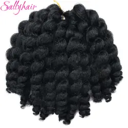 Sallyhair ямайский отскок крючком волосы Омбре косы Синтетические плетение вьющийся кроше твист наращивание волос 8 дюймов светлые волосы