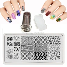 

12x6cm Nail Printing Stamp 30 Style Nail Art template Set Kits Lace Flower Print Steel Plate DIY Knife Nail Stamping Plates New