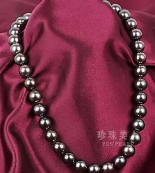 

NEW stunning 11-12mm tahitian round black pearl necklace 18inch 36"earring set