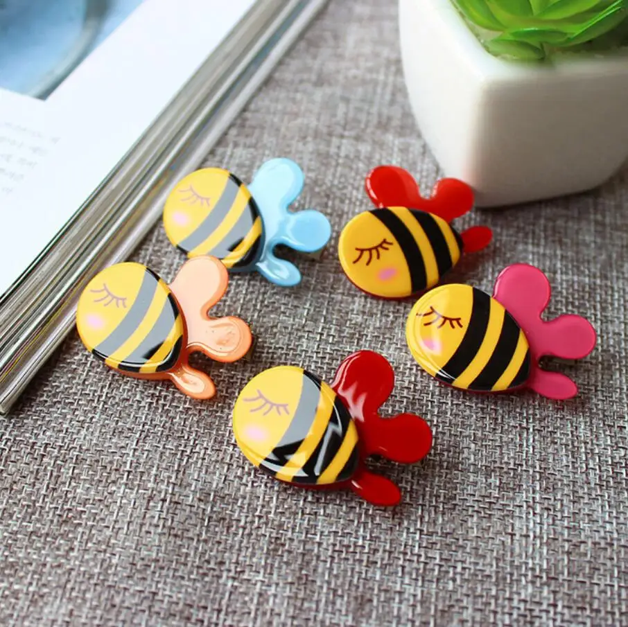 6 шт./лот заколка для волос маленьких девочек маленькая Пчелка акриловая детская
