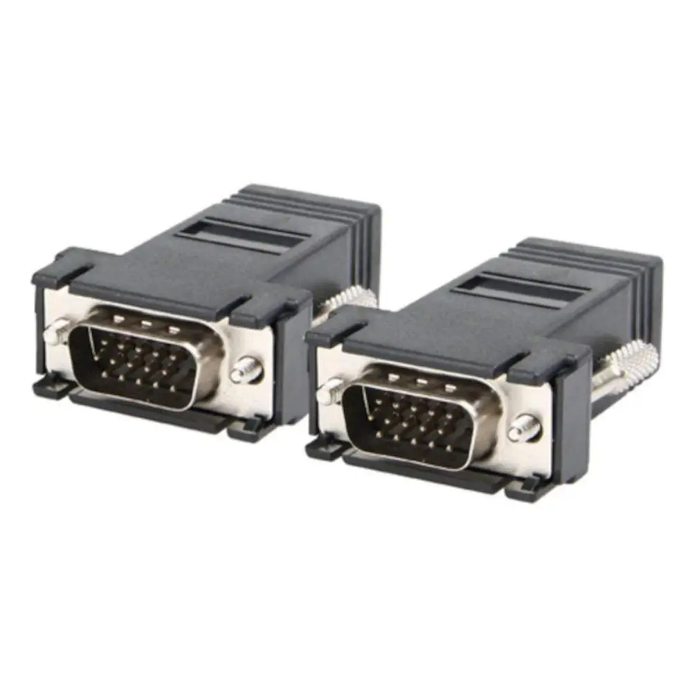 1 шт. RJ45 к VGA удлинитель адаптер VGA 15pin Женский к LAN CAT5 CAT6 сетевой кабель Ethernet Женский HDTV компьютер VGA конвертер r20