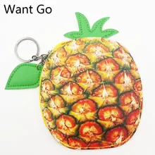 По своему усмотрению, модная футболка с веселым принтом в виде ананаса Детский кошелек для монет кожаный кошелек большой Ёмкость сумка для хранения на молнии мини-платье для детей кружевное Чехол-бумажник