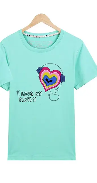 Family Matching Outfit Summer Short Sleeve T Shirt heart Top Clothes