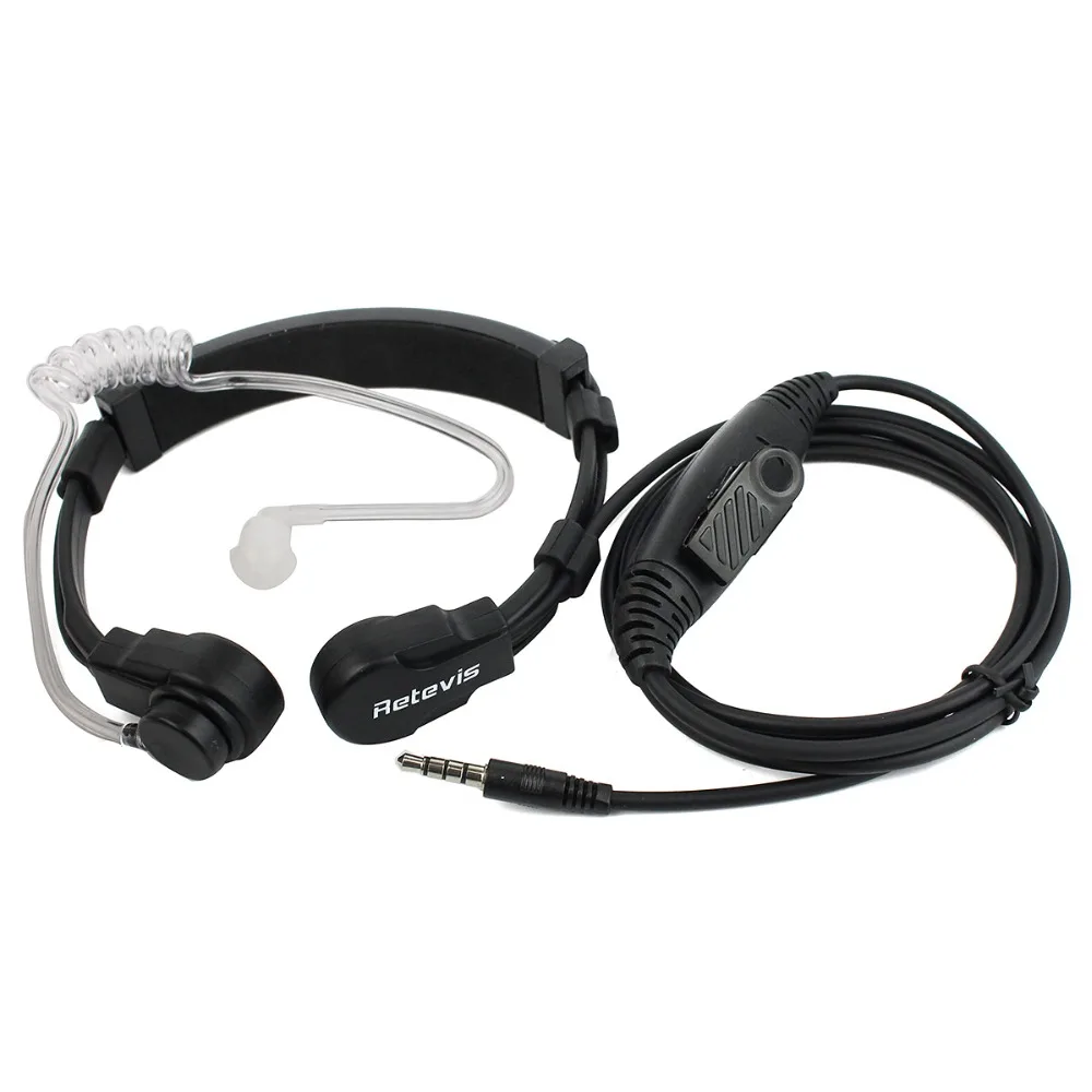 

Retevis R-151 1Pin 3.5mm PTT Throat Mic Flexible Earpiece Covert Air Tube Headphone For Mobile Phone/Speakers/Computers C9038A