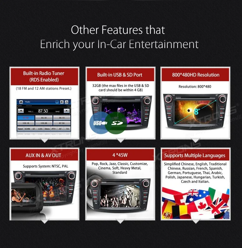 Excellent XTRONS 8 inch touch screen 2 din Car DVD Player GPS Navigation stereo MP4 Radio Head Unit CANbus for Mazda 3 2010 2011 2012 2013 13