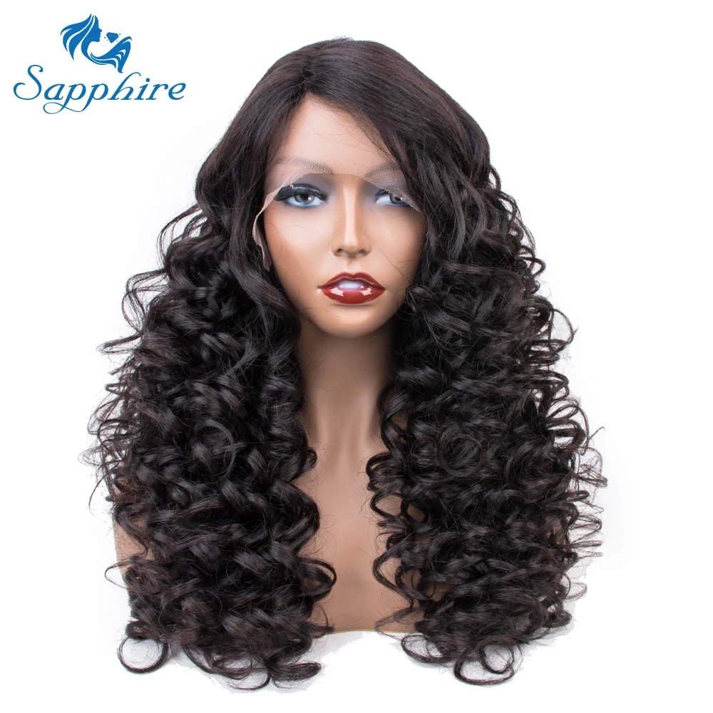 

Bouncy Curly Human Hair Wig Natural Color Bleached Knots Brazilian Remy Hair Lace Front Human Hair Wigs With Baby Hair Full End