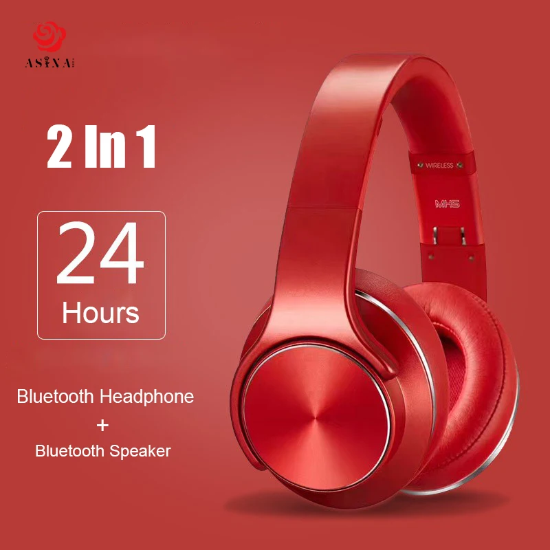 

ASINA Bluetooth Headphone Wireless 2 in 1 NFC Mini Speaker Wireless Sports Magic Wireless Headset With Microphone Portable FM