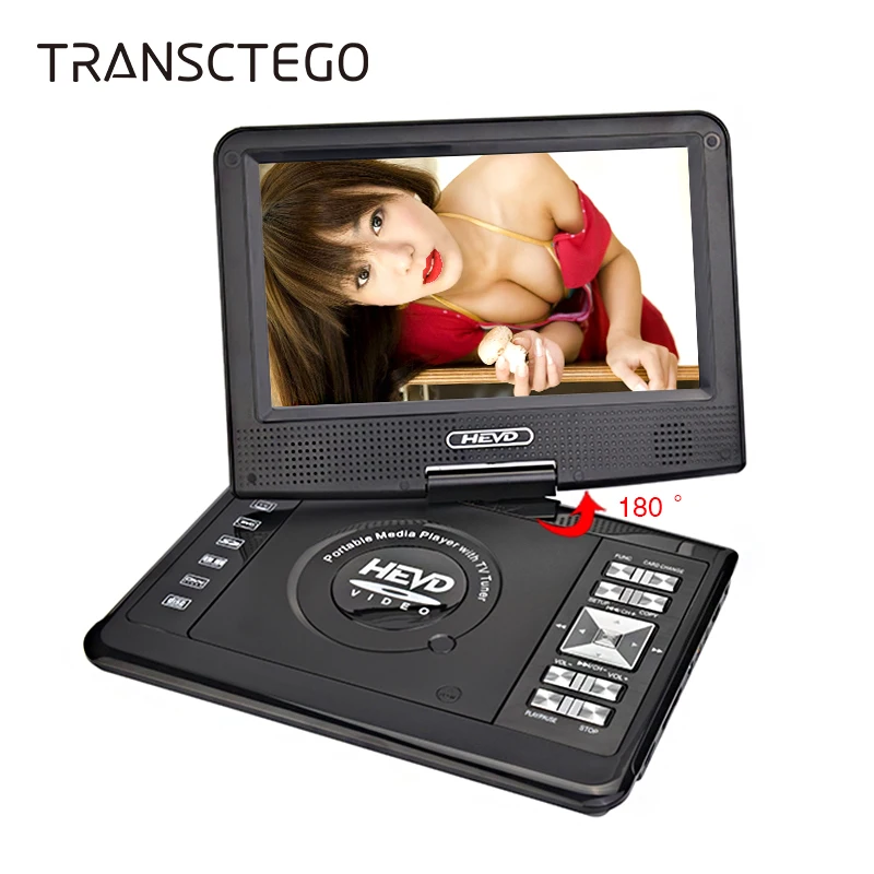 Портативный DVD плеер TRANSCTEGO TV 9 8 дюймов для автомобиля домашний цифровой с Usb HD