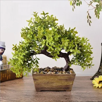 

Artificial plant potted bonsai plant pine fake trees for Home office store home decoration