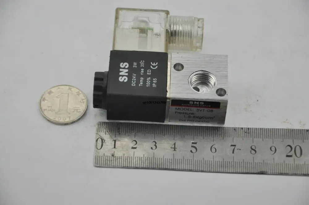 

3V1-06 Rc1/8'' DC12V DC24V AC110V 220V 380V 2 port 2 position solenoid control valve SNS pnematic parts air valve 2/2ways