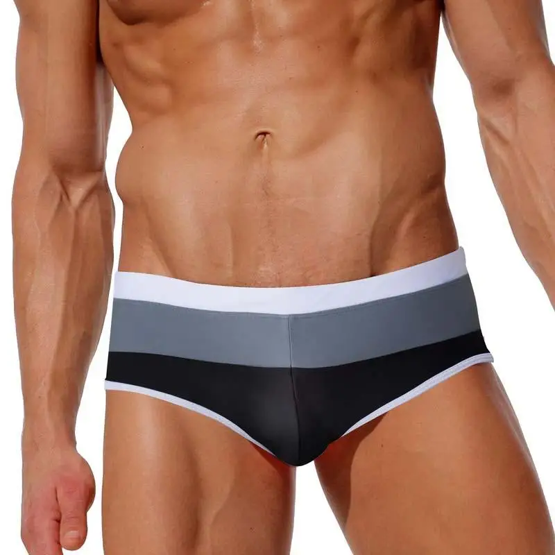 

Men's Summer Swimwear Low Waist Bathing Trunks Breathable Stretchy Swimming Briefs Beachwear Shorts