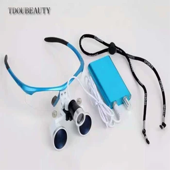 

TDOUBEAUTY Portable Dental Binocular Loupes 3.5X 420mm + LED Head Light Lamp + Free Shipping by TDOU