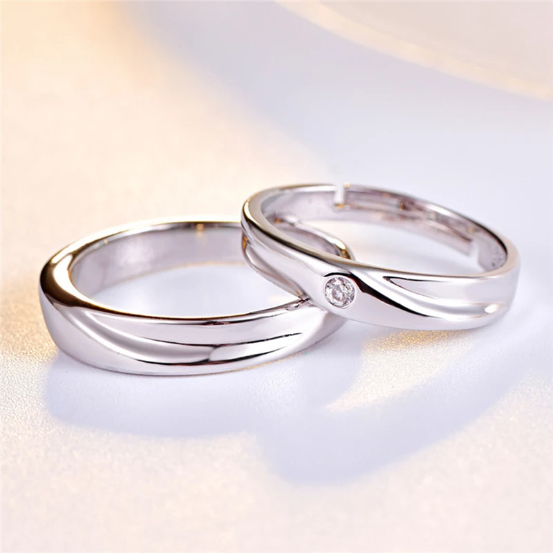 Personalized Stainless Steel Fashion Style Irregularity Couples Wedding Set Rings