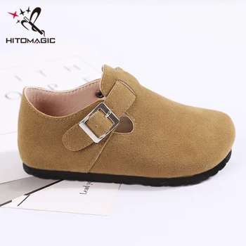 

HITOMAGIC 2018 Girls Boys Sneakers For Children Casual Shoe Baby Kids Flat Black Brand Children's Footwear Hook&Loop Spring