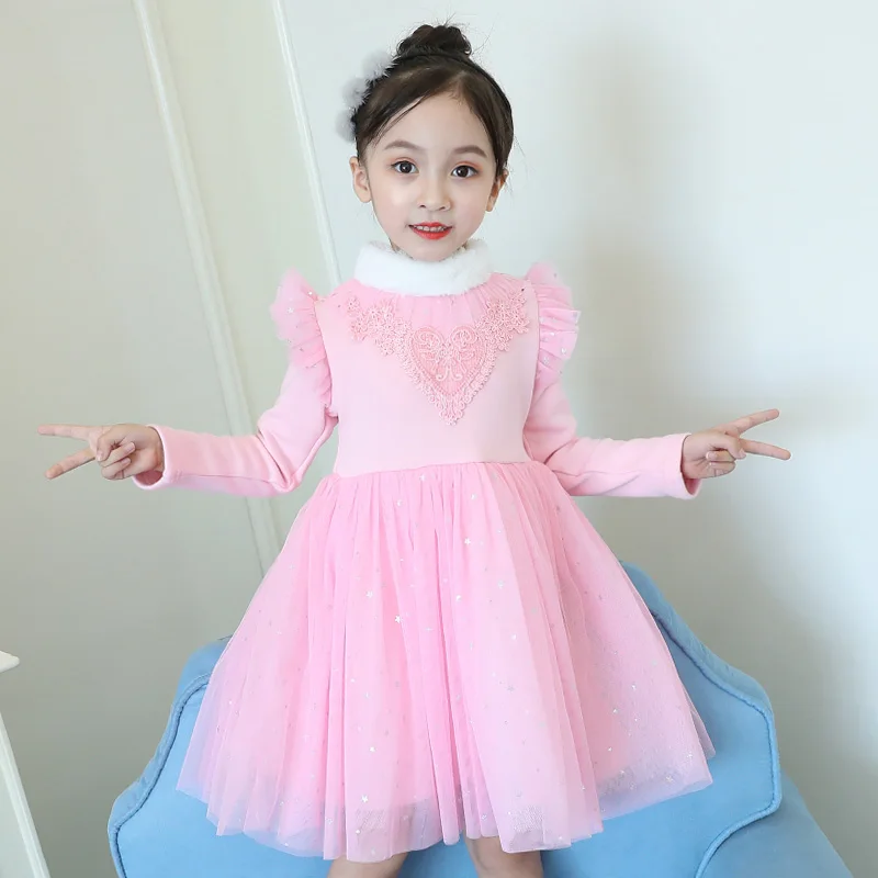 2018 New Winter Girls Dress Thicken Plus Velvet Christmas Costumes Kids ...