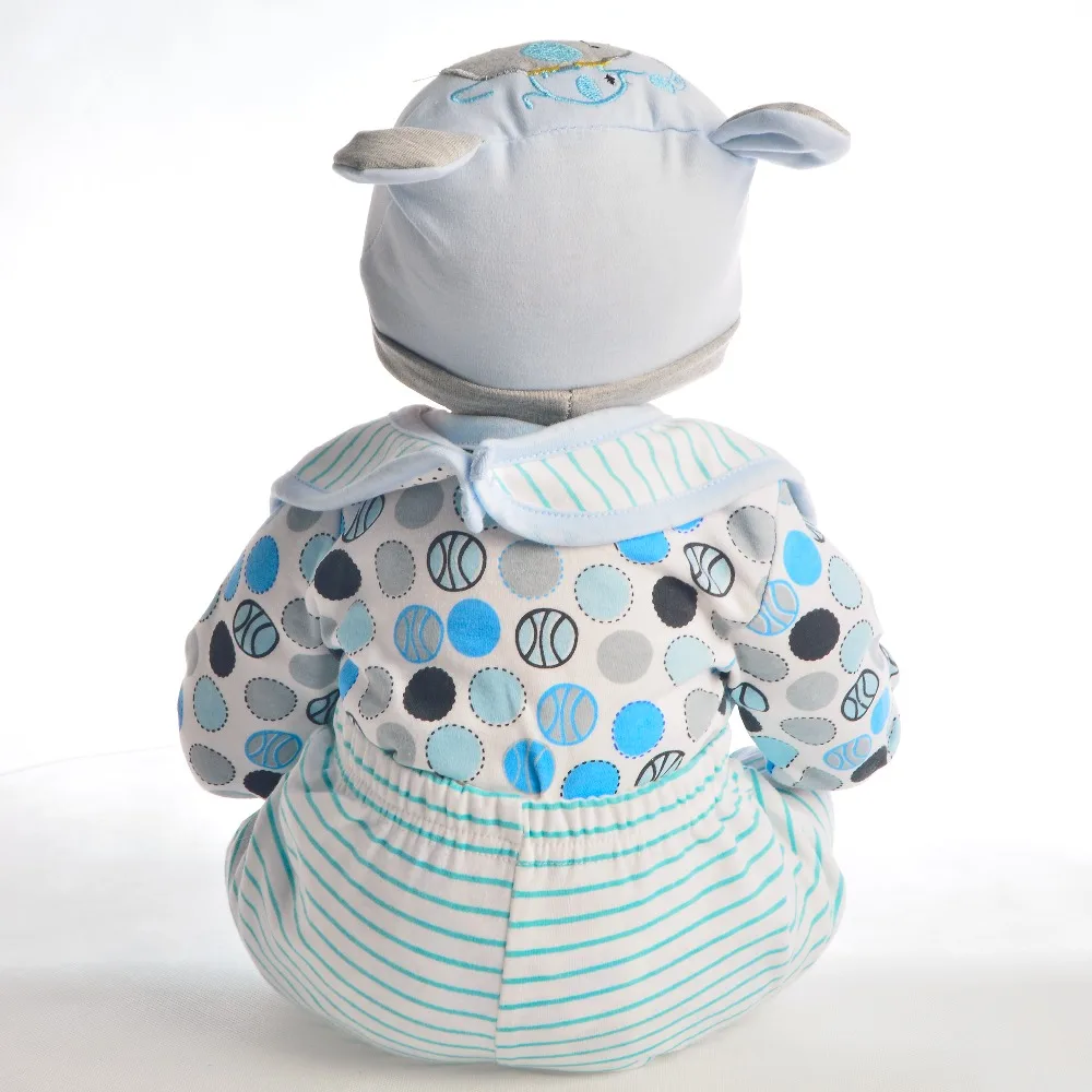 Unique smiley reborn boy doll 55cm Silicone Baby Reborn Dolls Dressed in elephant clothes Lifelike Doll Reborn Babies girl gift