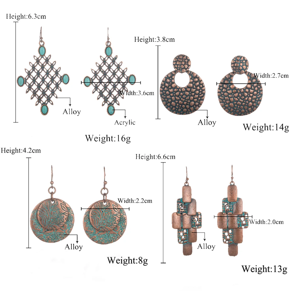 Multi Bohemian Ethnic Vintage Drop Earrings For Women Hanging Dangling Ladies Antique Alloy Moon Tassel Ear Jewelry Accessories