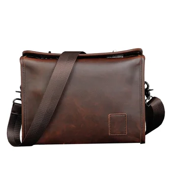 

Crazy Horse PU Leather Men Briefcase Male Laptop Men's Messenger Bag for Business Fashion Shoulder Bags Travel Bag 2019 Fashion