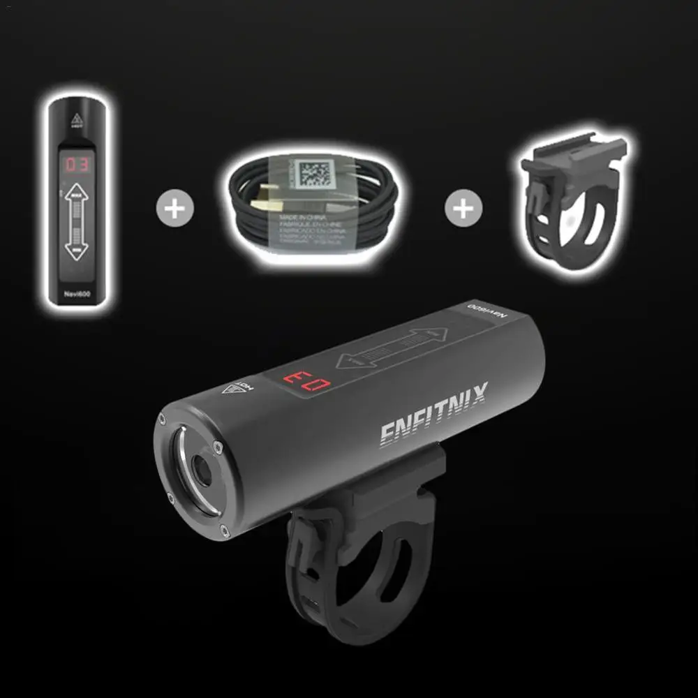 Top ENFITNIX Navi600 Smart Bike Front Light Sensing Intelligent Flashlight for Bicycle Xlite100 Rear Light USB Charging Tailight 3