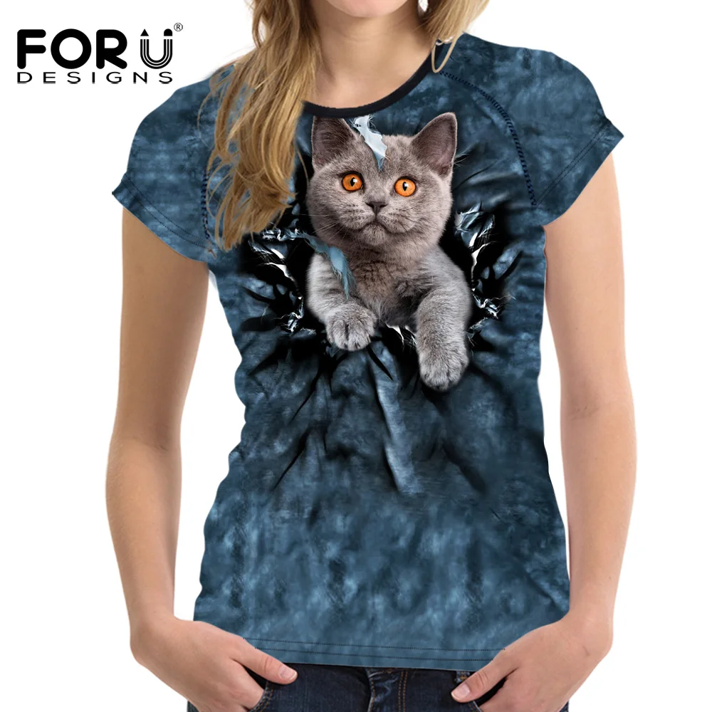 FORUDESIGNS/женские укороченные топы летняя футболка милые женские футболки с