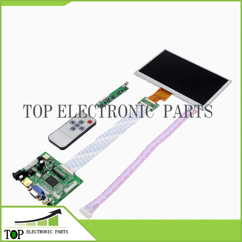 

7'' inch 1024*600 IPS Screen Display LCD Monitor with Remote Driver Control Board 2AV HDMI VGA for Raspberry Pi