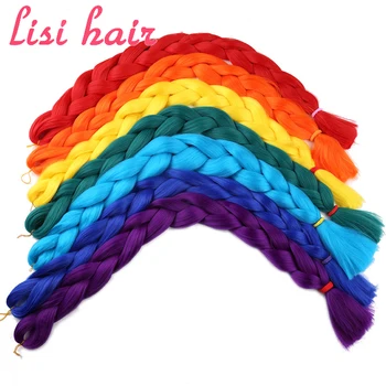 

LISI HAIR Synthetic Crochet Braids In Jumbo Braiding Hair One Piece 82 Inch 165g/pcs Pure Color In Hair Extensions