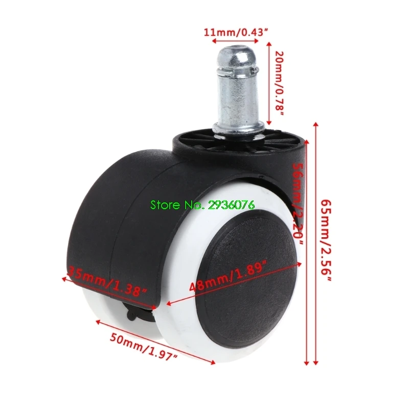 Новинка, 5 шт., 2 дюйма, поворотные ролики для офисного и домашнего стула, бесшумное колесо, универсальная запасная опора