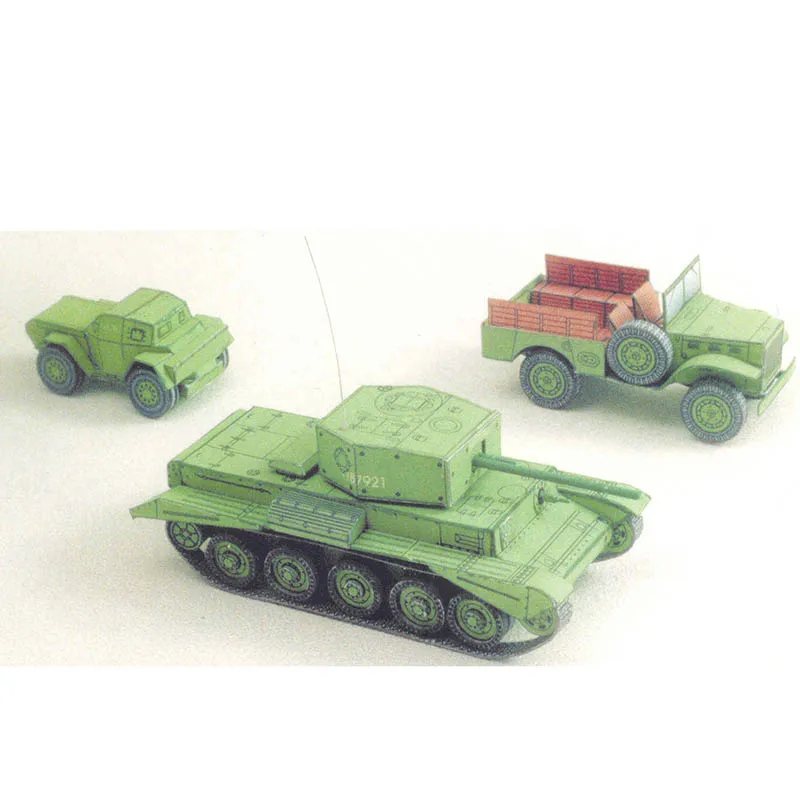 

1:72 DIY Paper Model Mikrovozidla A 27 Tank and Truck Pepercraft Military Funs Gifts Boy Christmas Presents Puzzle Game
