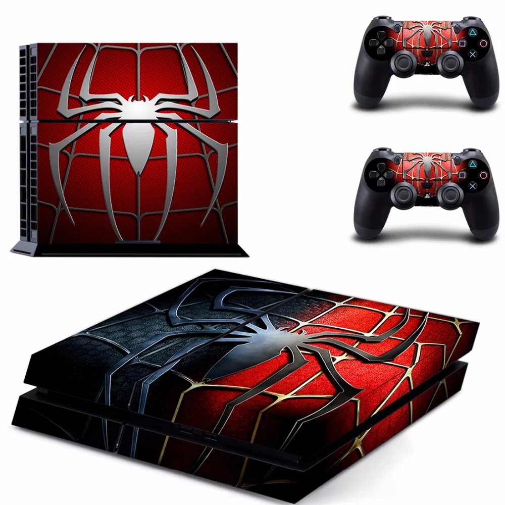 Виниловая наклейка на весь корпус Человека-паука для PS4 Playstation 4 системная консоль