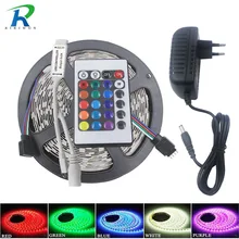 SMD RGB LED Strip LED Light 5m 10m 5050 2835 flexible LEDs Lighting 220V Tape Diode Ribbon Waterproof DC 12V power adapter set