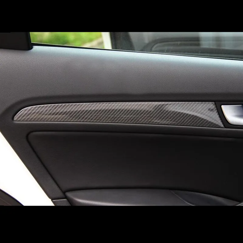 

Carbon Fiber Interior Door Panel Decoration Cover Trim Car Styling Stickers 4pcs For Audi Q5 2010-16 Auto Accessories