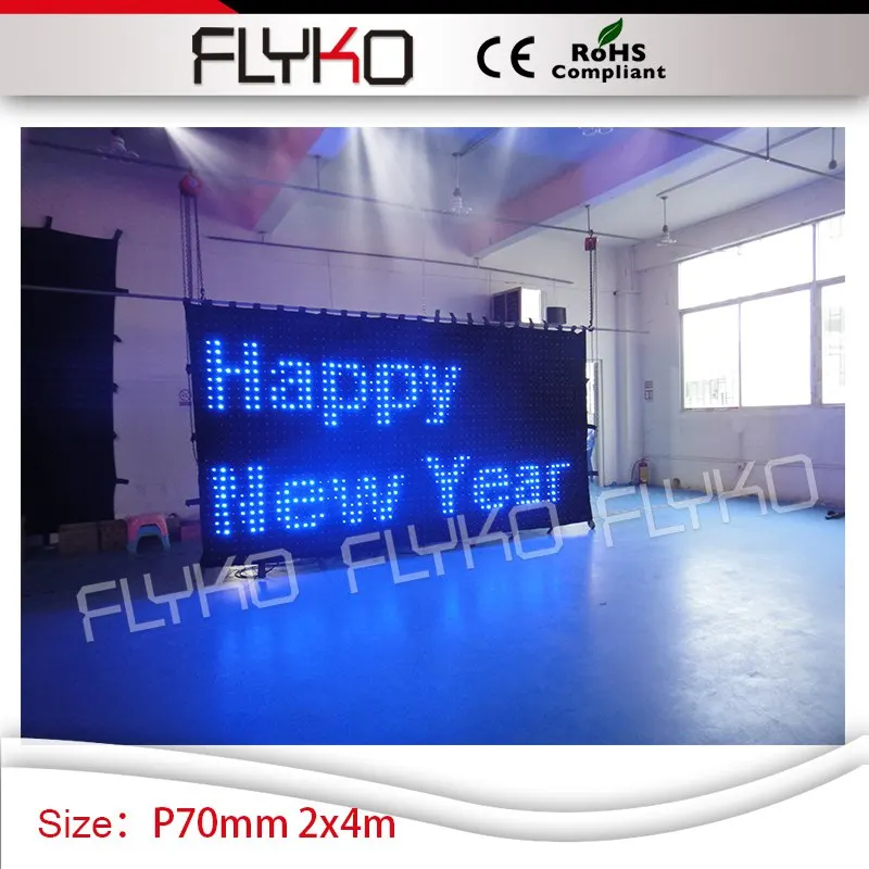 

High definition low cost dj stage equipment P7cm spacing led RGB3in1 lights 2x4m video curtain led screen