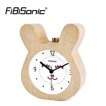 

Modern Rabbit Snooze Sweep Movement Backlight Alarm Clock Wood Wooden Desktop Table Alarm Clocks With Light Saat Despertador