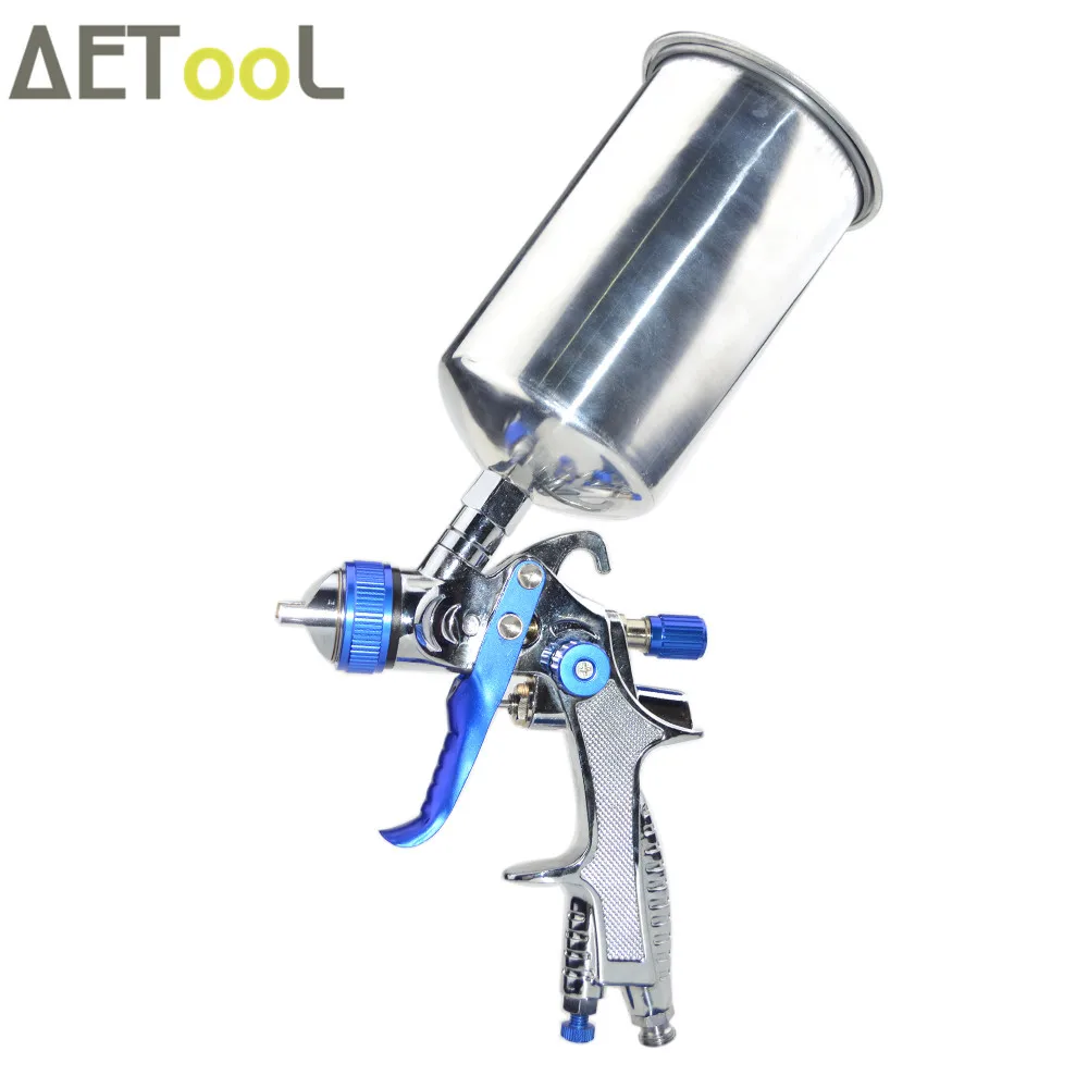 AETool Blue 1.4mm Nozzle Spray Gun For Painting Cars 1000ML Hopper HVLP