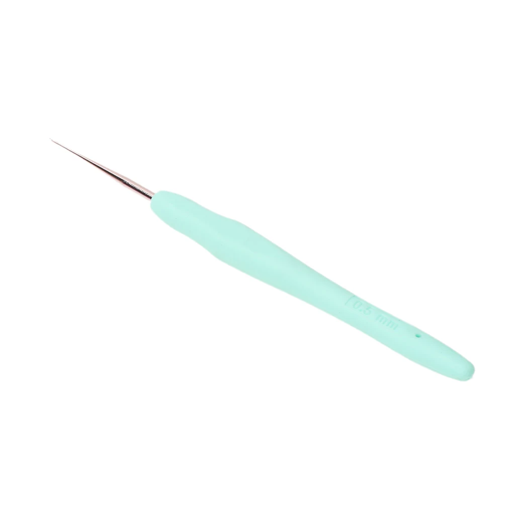 1 шт. металлические спицы для вязания крючком Крючки инструмент с эргономичные ручки 0,5-2,75 мм - Цвет: 0.5mm
