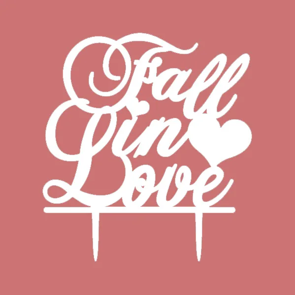 

Wedding Decorations Acrylic English Letters Cake Fall In Love White Cake Topper
