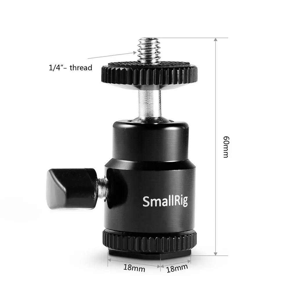 Шаровая Головка для камеры DSLR SmallRig БЫСТРОРАЗЪЕМНАЯ шаровая с холодным башмаком и