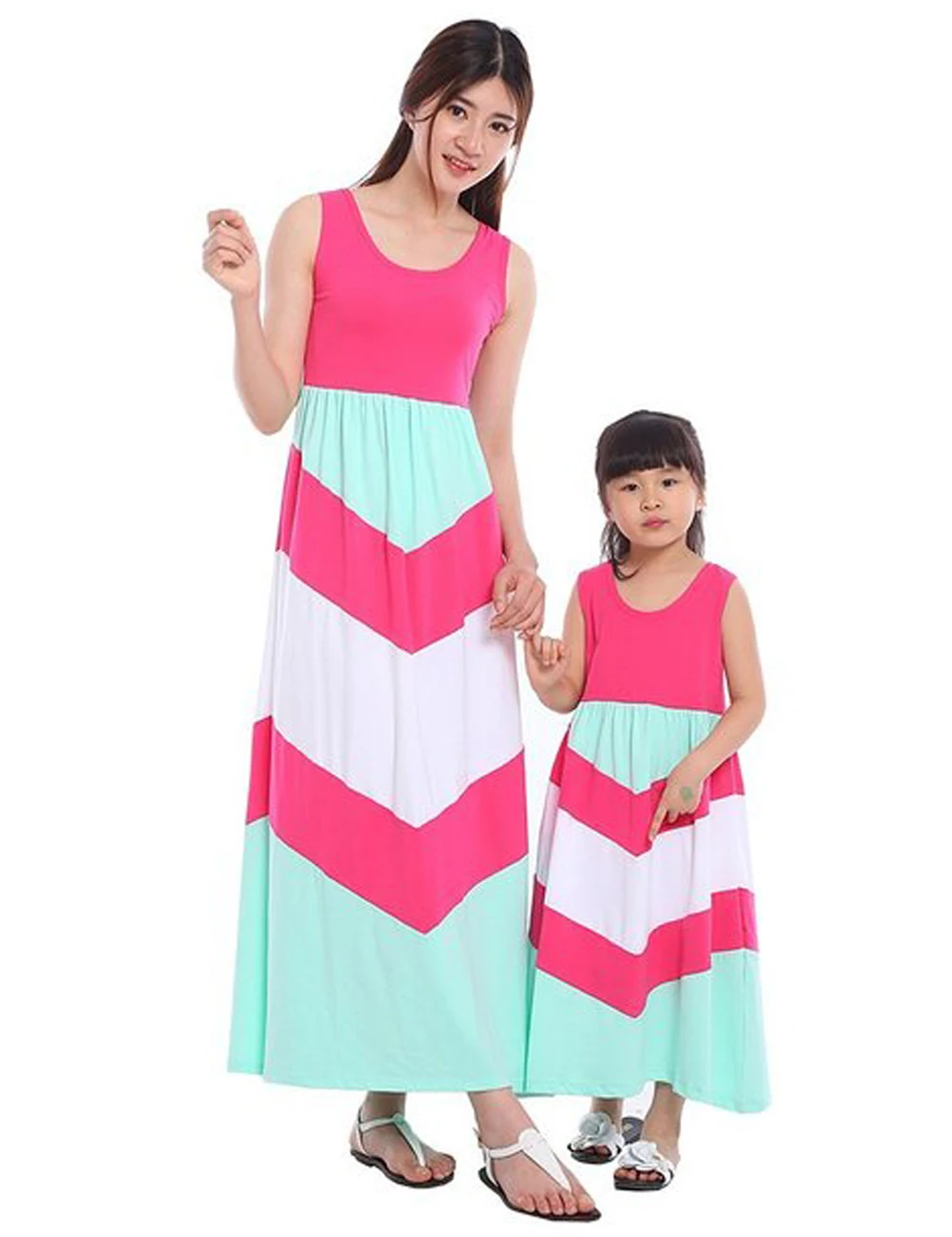 

Emmababy Fashion Mother Daughter Dresses Family clothes Striped Girls kids dress